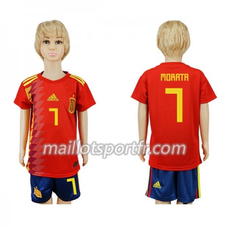 Maillot de Foot Espagne Morata 7 Enfant Domicile Coupe du monde 2018